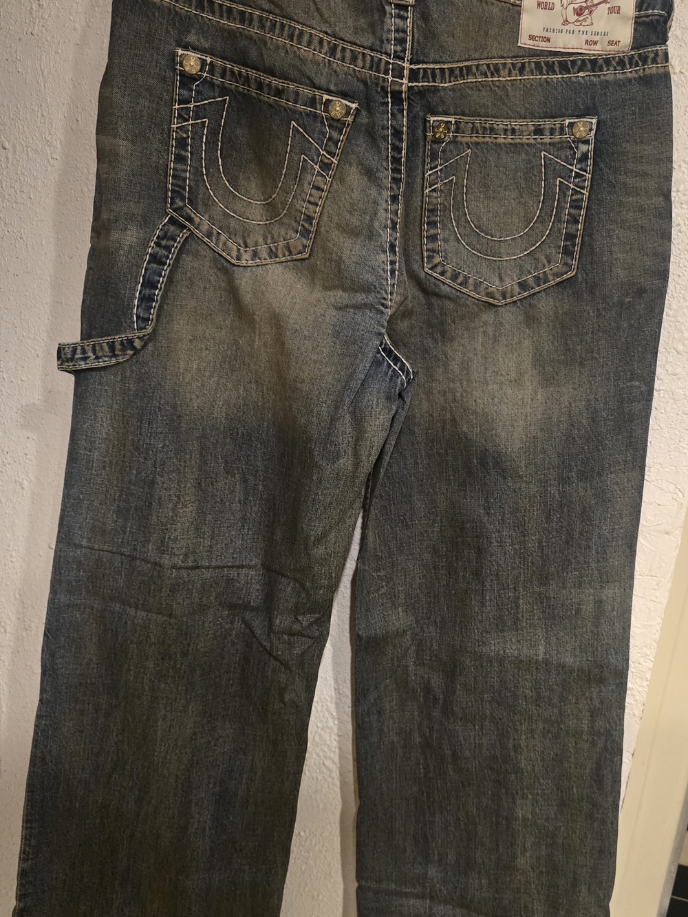 True Religion Women's Bobbi T Baggy Carpenter  Wide-Leg Jeans - Picture 6 of 7